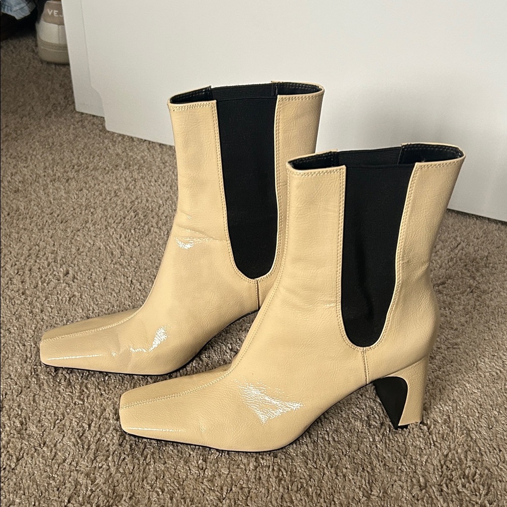 Zara off-white Ankle Boots